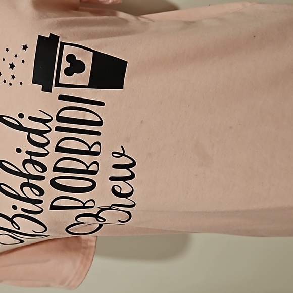 Bibbidi Bobbidi Brew mouse ears coffee cup graphic tee pink Medium WDW Starbie's - Picture 8 of 9
